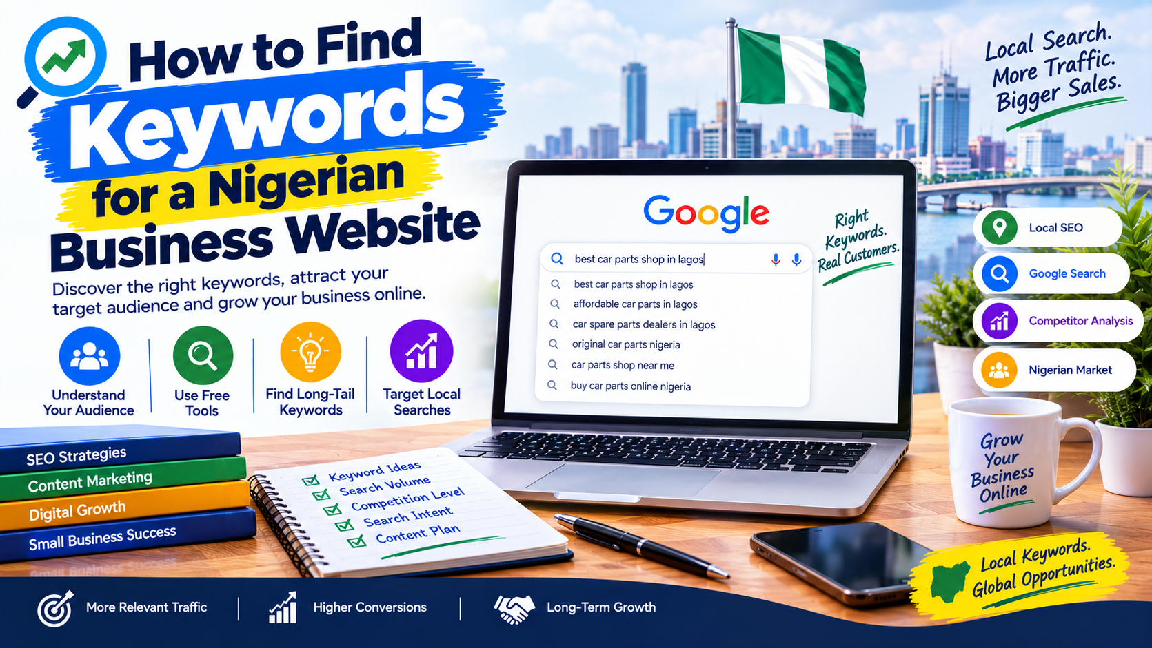 Keyword research for a Nigerian business website.