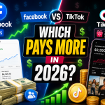Facebook vs TikTok monetization comparison showing creator earnings, ad revenue, reels, and content monetization opportunities in 2026.