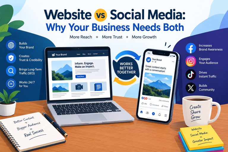 Websites and Social Media Together