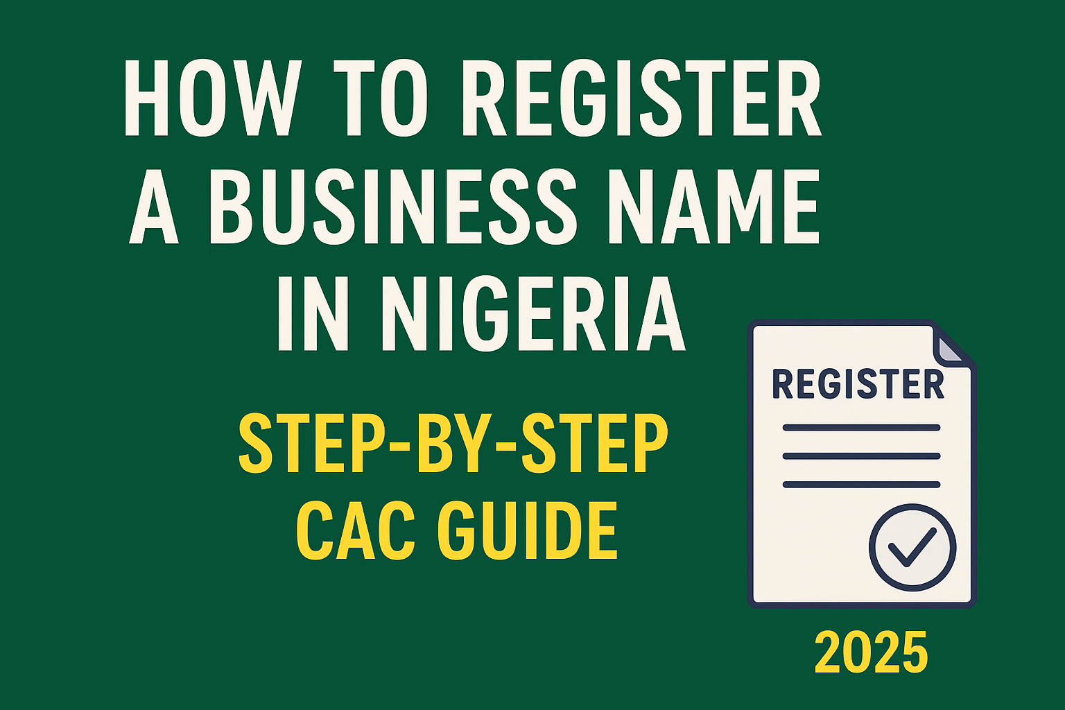 How to register a business name in Nigeria